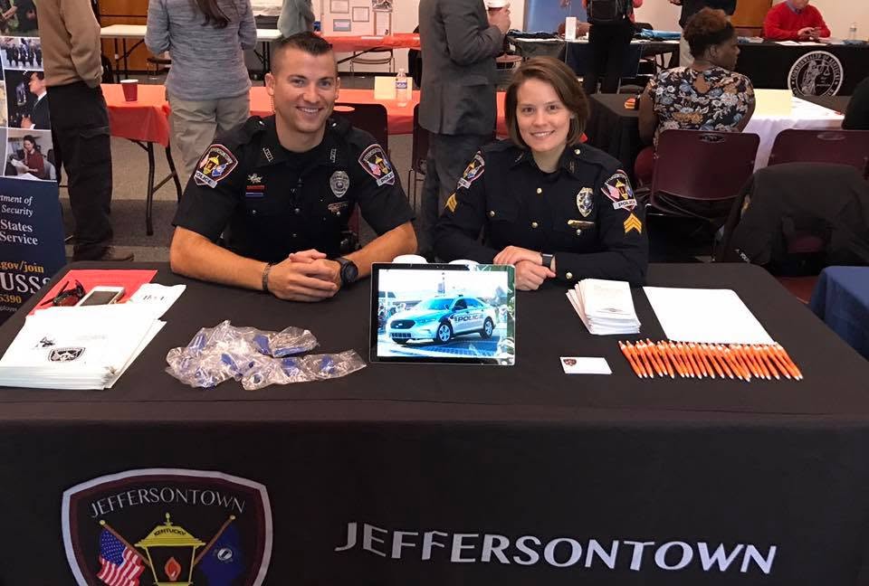 Jeffersontown Police officers at a community event